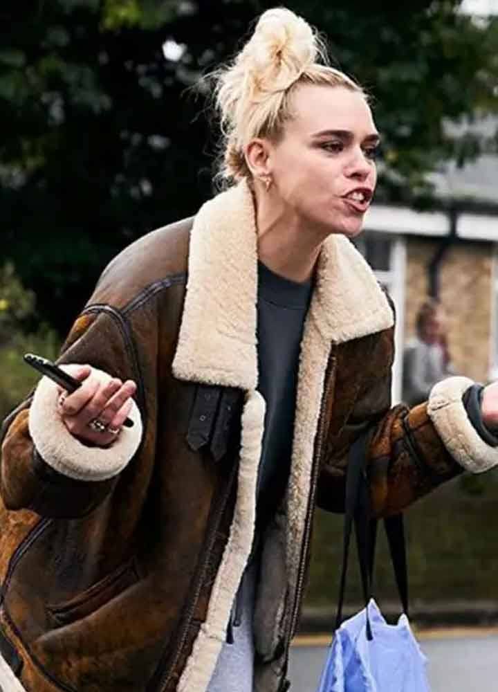 I HATE SUZIE (SUZIE PICKLES) BILLIE PIPER BROWN LEATHER JACKET I HATE SUZIE (SUZIE PICKLES) BILLIE PIPER BROWN LEATHER JACKET
